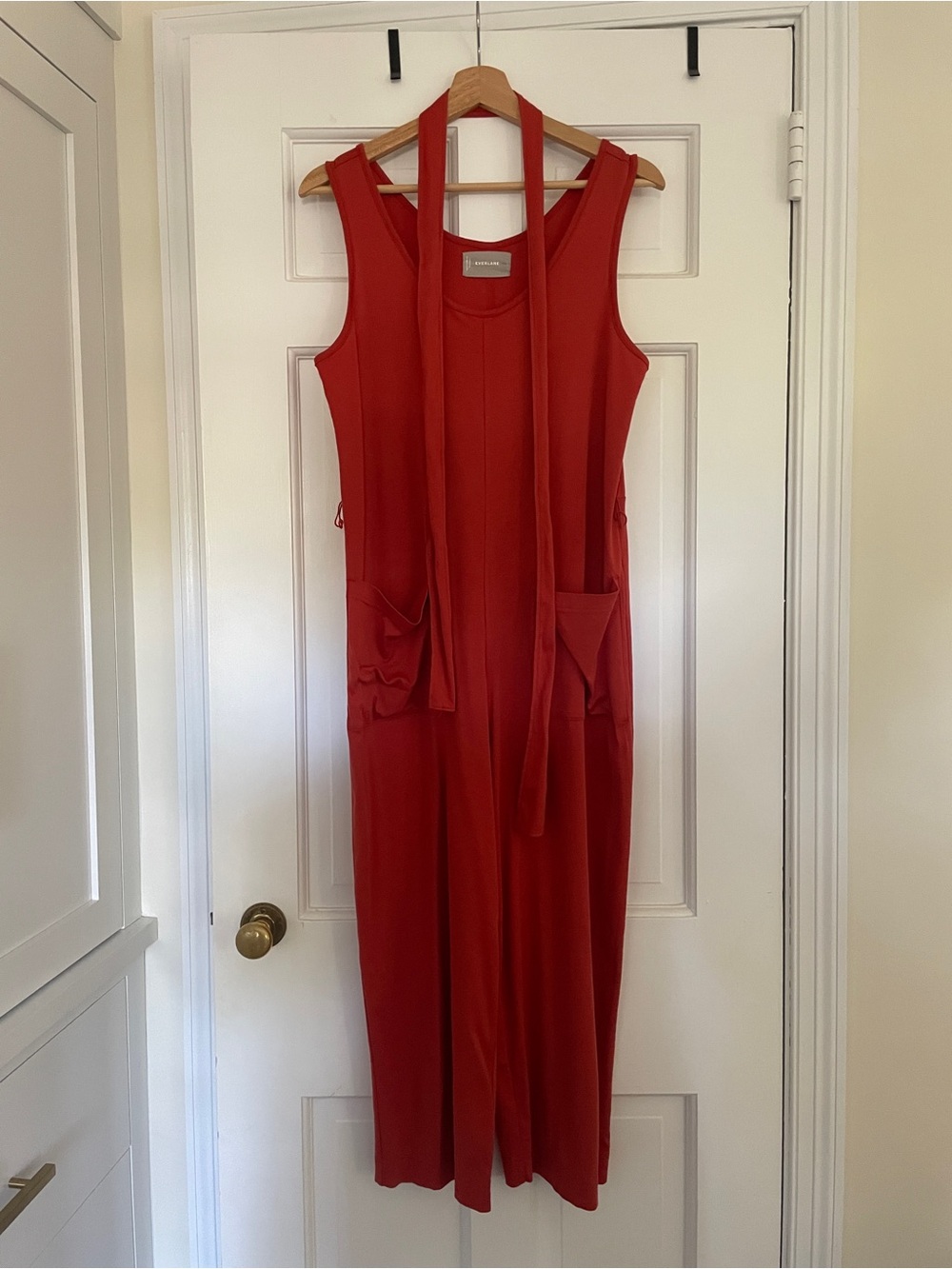 Everlane | Sleeveless Red Midi Jumpsuit | S